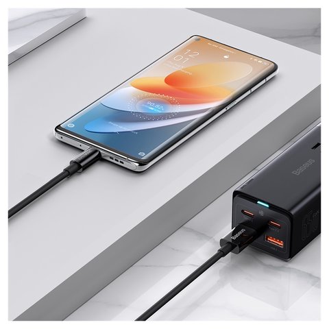 USB кабель Baseus Superior Series (SUPERVOOC), USB тип-C, USB тип-A, 100 см, 65 Вт, черный, #CAYS000901 Превью 1