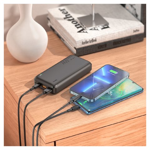 Power bank Hoco J101A, 20000 мАч, 22,5 Вт, черный, Power Delivery (PD), #6931474782496 Превью 1