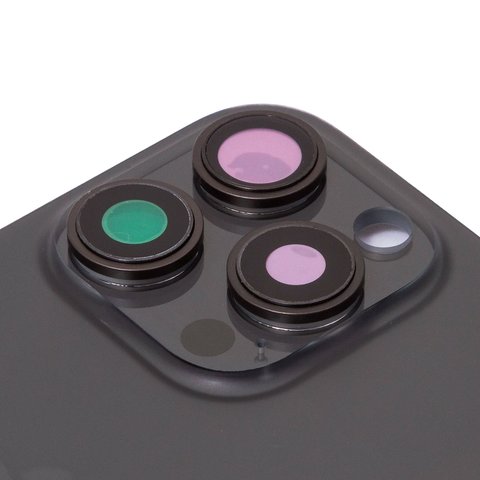 Задня панель корпуса для iPhone 16 Pro, чорна, із склом камери, Original (PRC), black titanium Прев'ю 1