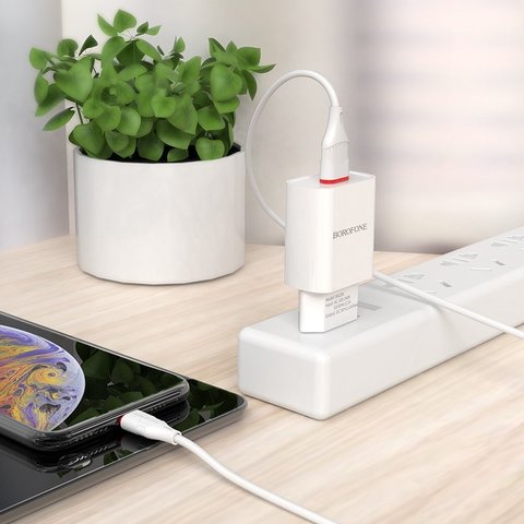 Сетевое зарядное устройство Borofone BA20A, 10,5 Вт, белый, 1 порт, #6931474700681 Превью 2