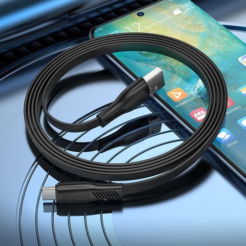 USB кабель Borofone BX85, USB тип-C, USB тип-A, 100 см, 3 A, білий, #6974443387124 Прев'ю 2