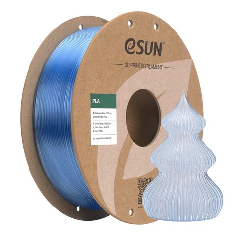 Филамент для 3D-принтера eSUN PLA-Clear Translucent Blue, 1 кг Превью 6