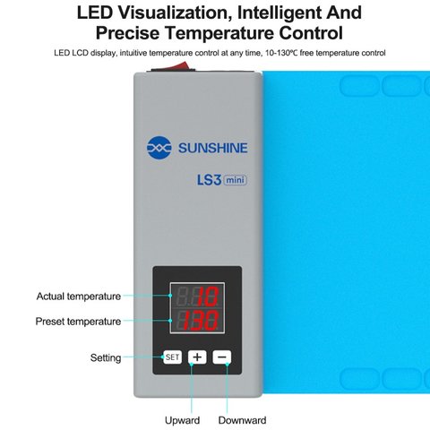 Нагревательный коврик для разборки (cепаратор) Sunshine LS3 mini, 225x140 мм Превью 3