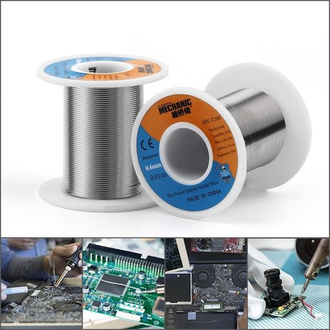 Припій Mechanic HX-T100, Sn 63% , Pb 37%, флюс 1-3%, 0,6 мм, 200 г Прев'ю 3