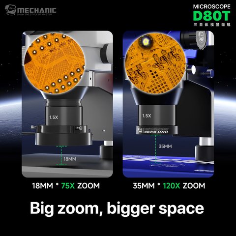 Microscopio Mechanic D80T-B5, trinocular, 8X-80X Vista previa  6