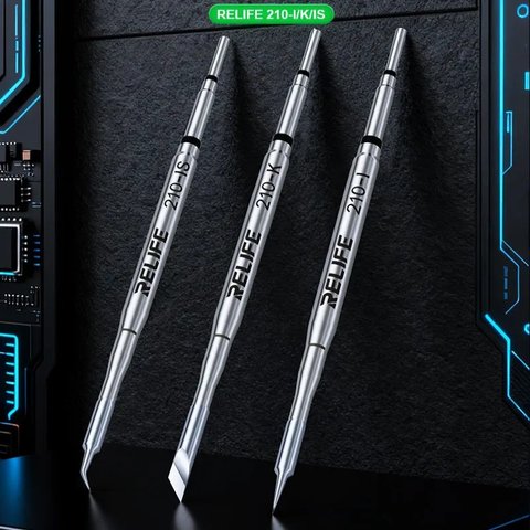 Soldering Iron Tip RELIFE 210-set, (with a bend, needle, hot knife) Preview 1
