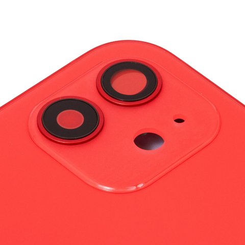 Housing compatible with iPhone 12, (red, with SIM card holders, with side button, red) Preview 1