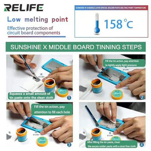 BGA Paste RELIFE SP-X, (Sn 42%, Bi 58%, 158 °C, 50 g) Preview 5