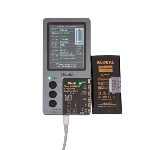 Batería Mechanic puede usarse con Apple iPhone 13 mini, Li-Polymer, 3.88 V, 2580 mAh, mayor capacidad, original IC Vista previa  1