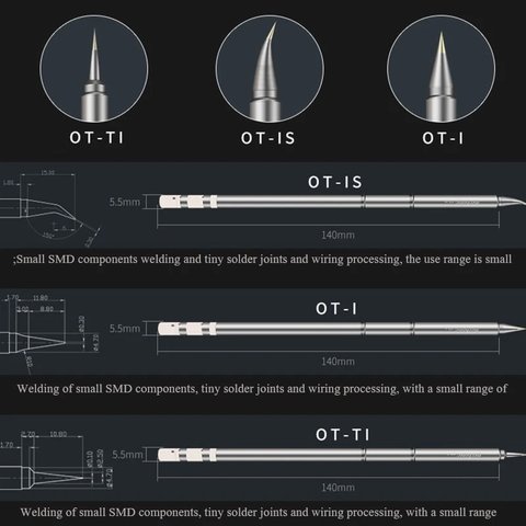 Punta para cautín Mechanic T12 OT-TI, aguja Vista previa  2