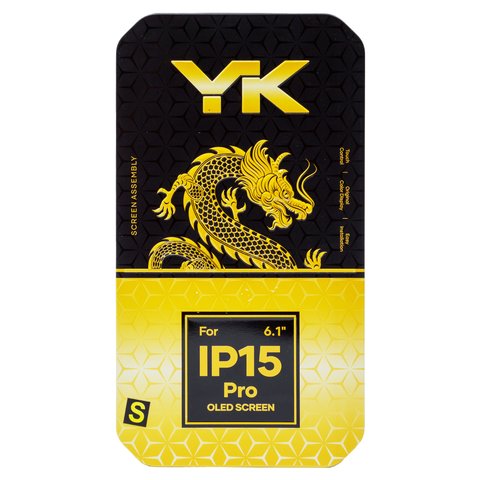 Pantalla LCD puede usarse con iPhone 15 Pro, negro, con marco, HC, (OLED), YK OEM hard Vista previa  1