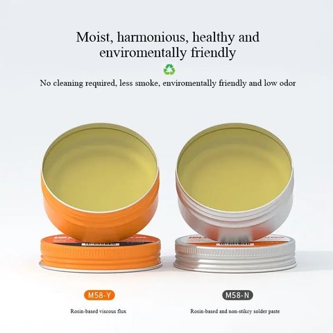 Fundente en pasta Amaoe M58-Y, sin estaño, a base de resina balanca de alta pureza, 50 g Vista previa  1