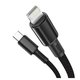 USB кабель Baseus High Density Braided, USB тип-C, Lightning, 100 см, 20 Вт, чорний, #CATLGD-01 Прев'ю 1