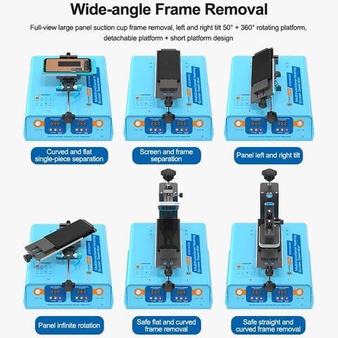 Устройство для расклеивания дисплейного модуля (сепаратор) Sunshine S-918M, с вакуумным насосом, используется для экранов до 7" Превью 1