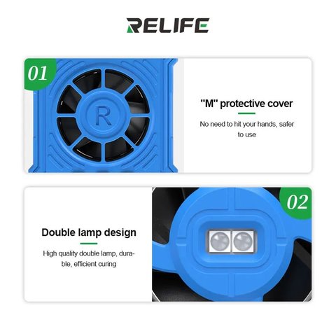 Ультрафиолетовая лампа RELIFE RL-014E, с вентилятором, с аккумулятором, 2in1 Превью 4