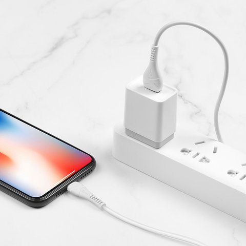USB кабель Hoco X37, USB тип-A, Lightning, 50 см, 2,4 А, білий, #6942007612340 Прев'ю 4