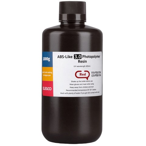Фотополімерна смола для 3D-принтера ELEGOO ABS-подібна 3.0, Red, 1 кг Прев'ю 4