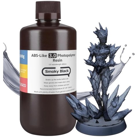 Фотополімерна смола для 3D-принтера ELEGOO ABS-подібна 3.0, Smoky Black, 1 кг Прев'ю 3